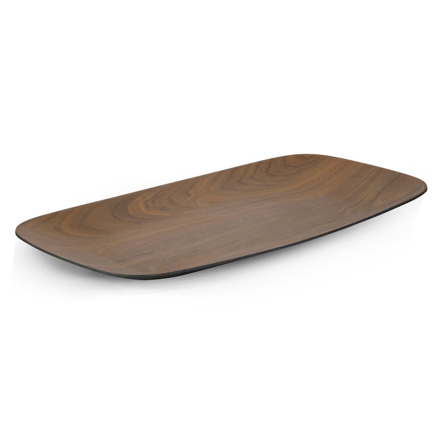 Bamboo Walnut Rectangular Tray, 35.5 cm