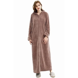 Ladies Dressing Gowns Fluffy,Hooded Long Nightgowns for Women UK Fleece  Robes Belted Full Length Bathrobes with Pockets Super Soft Plush Velvet  Flannel Pyjamas Winter Teddy Loungewear - Walmart.com