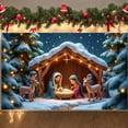 thumbnail image 4 of Nativity Theme Nativity Banner Christmas Christmas Banner LED Lights Star Decoration Religious Banner for Christmas Party Church Event Religious Celebration, 4 of 8