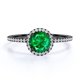 thumbnail image 1 of JeenMata Anillo de Bodas de Tres Diamantes y Moissanita de Corte Redondo Clásico de 1,5 Quilates Engastado en Oro Rosa de 10 K, 1 of 6