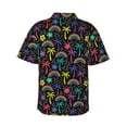 thumbnail image 3 of Balery Colorful Palms Print Men's Hawaiian Shirts Short Sleeve Beach Shirt Relaxed Fit Vacation Button Down Shirts-XX-Large, 3 of 9
