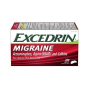 Excedrin Migraine Medicine Caplets for Migraine Headache Relief, 200 Count