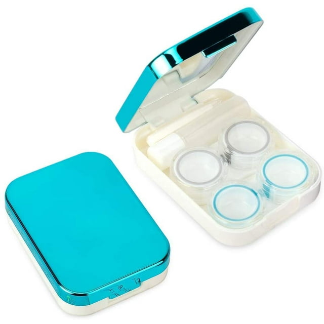 Two Packs Contact Lens Care Vision Care Nobleness Cute Contact Lens Cases Contact Lens Set Contact Lens kit Set Colored Contact Lenses for Women (Blue)
