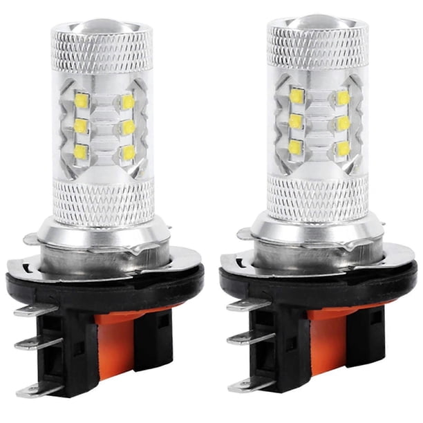 2pcs H15 LED Headlight Bulbs - 80W 16 LEDs 3030 High-Power Fog Lights for Cars, Bright LED Front Headlamps for Enhanced Visibility