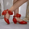 thumbnail image 4 of Mepaouo Girls Dress Shoes Closed Toe Low Chunky Heels Ankle Strap Wedding Party Flower Princess Pumps, 4 of 8