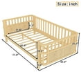 thumbnail image 6 of Bellemave Twin Size Montessori Bed with Fence, Wooden Low Platform Bed Frame with Detachable Side Bed Rails and Rounded Corner Design, Multiple Usage Methods Bed, No Box Spring Needed（Natural), 6 of 8
