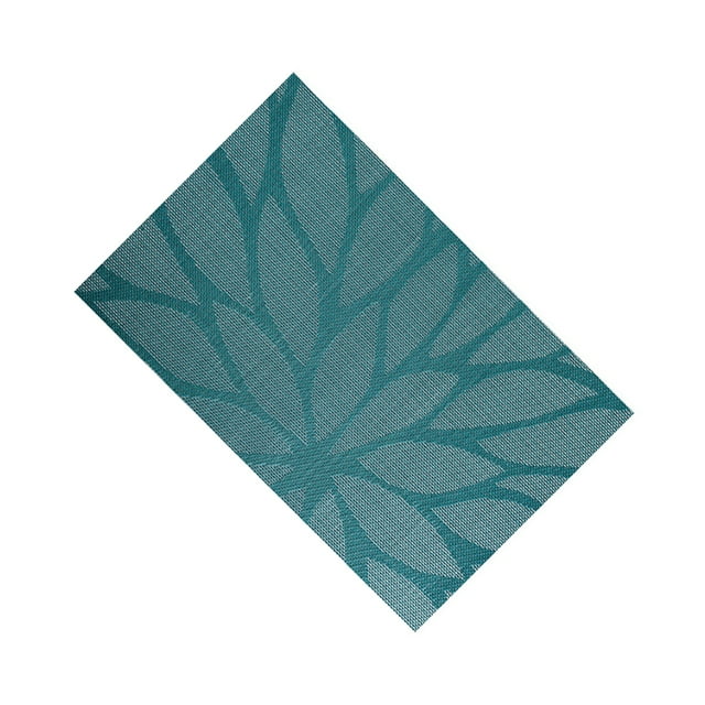 Baohd Insulation Western Placemat Restaurant Home Dining Table PVC Cushion Tableware Disc Non-slide Tablecloth Light blue