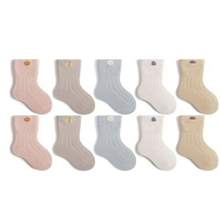 

Monfince Newborn Cotton Crew Socks 5 Pairs Unisex Baby Solid color Sock Ankle Socks for Boy Girls Infant Toddlers 0-6M