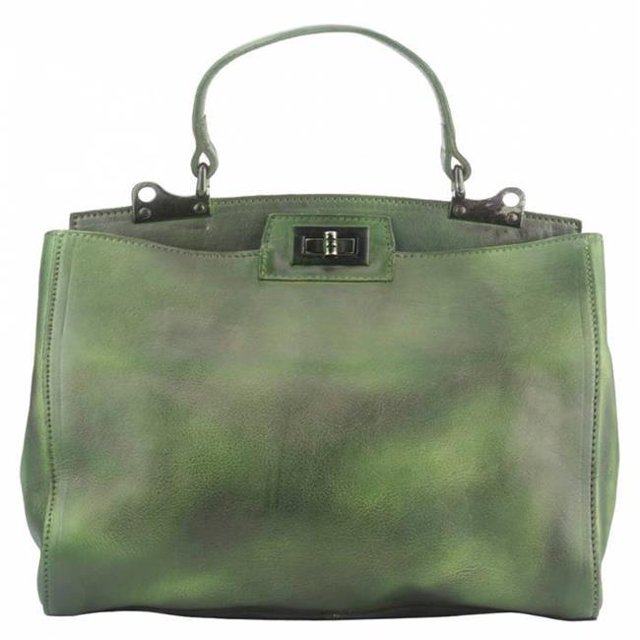 Peekaboo Sac à Main en Cuir pour Femmes, Vert Foncé