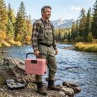 Barara King Compact Insulated Hard Shell Cooler with 2 Cup Holders for Women Outdoor Beach Camping Picnic and Cute Cold Storage Accessory, Pink
