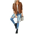 thumbnail image 3 of SAYOO Chaqueta de manga larga para mujer, abrigo ajustado con cuello vuelto y botones de color liso, prendas de vestir exteriores informales de estilo callejero simple SAYOO  S M L XL, 3 of 8
