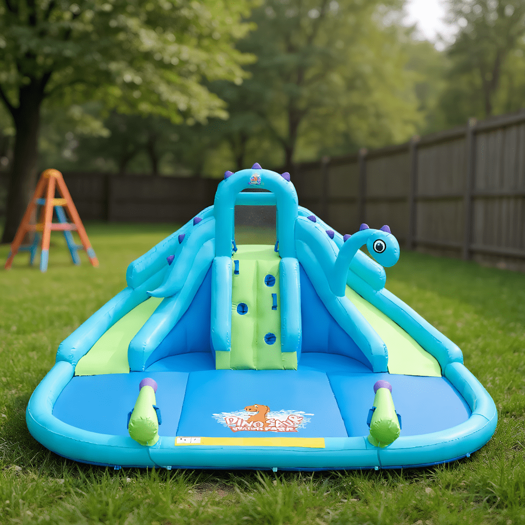 YYAo Bounce House, Inflatable Bounce House,Inflatable Water Slide with Dual Slides and Large Splash Pool (Without Blower)