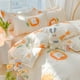 thumbnail image 4 of Juego de cama de algodón lavado kawaii para niñas, funda de edredón con estampado lindo, sábanas planas para cama individual, matrimonial y queen y fundas de almohada, 4 of 6