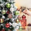 thumbnail image 6 of 12 Pcs 2.4" Inch Christmas Ball Ornaments Glittering Plastic Hanging Decorations Elf Balls Swirl Candy Cane Peppermint Red and Green Christmas Tree Pendants for Xmas Tree Decoration, 6 of 6