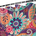 thumbnail image 3 of Colorful Retro Floral Shower Curtain 72x72 Inches, Quick-Dry Polyester with Plastic Rings, Paisley Boho Artistic Pattern, 3 of 5