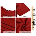 thumbnail image 6 of Fantaslook Women Blouses Dressy Casual Summer Short Sleeve Shirts Crew Neck Pleated Tunic Tops, 6 of 10