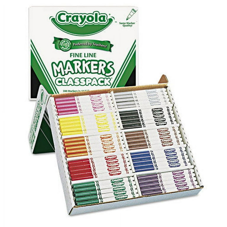 Crayola Fine Line Markers Classpack Assorted Colors - 200/Box