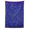 thumbnail image 3 of Ambesonne Constellation Tablecloth Rectangular Table Cover, Names of Stars, 60"x84", Pale Yellow Violet Blue, 3 of 4