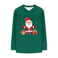 thumbnail image 5 of Fall Tops for Women Long Sleeve V Neck Christmas Tees Holiday Party Ready Loose Fit Seasonal Print Comfort Wear Casual Outfits, 5 of 6