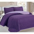 thumbnail image 1 of Home Sweet Home Victoria Design Reversible 3 PC Quilt Bedspread Sets (Full/Queen, Purple/Lavender), 1 of 1