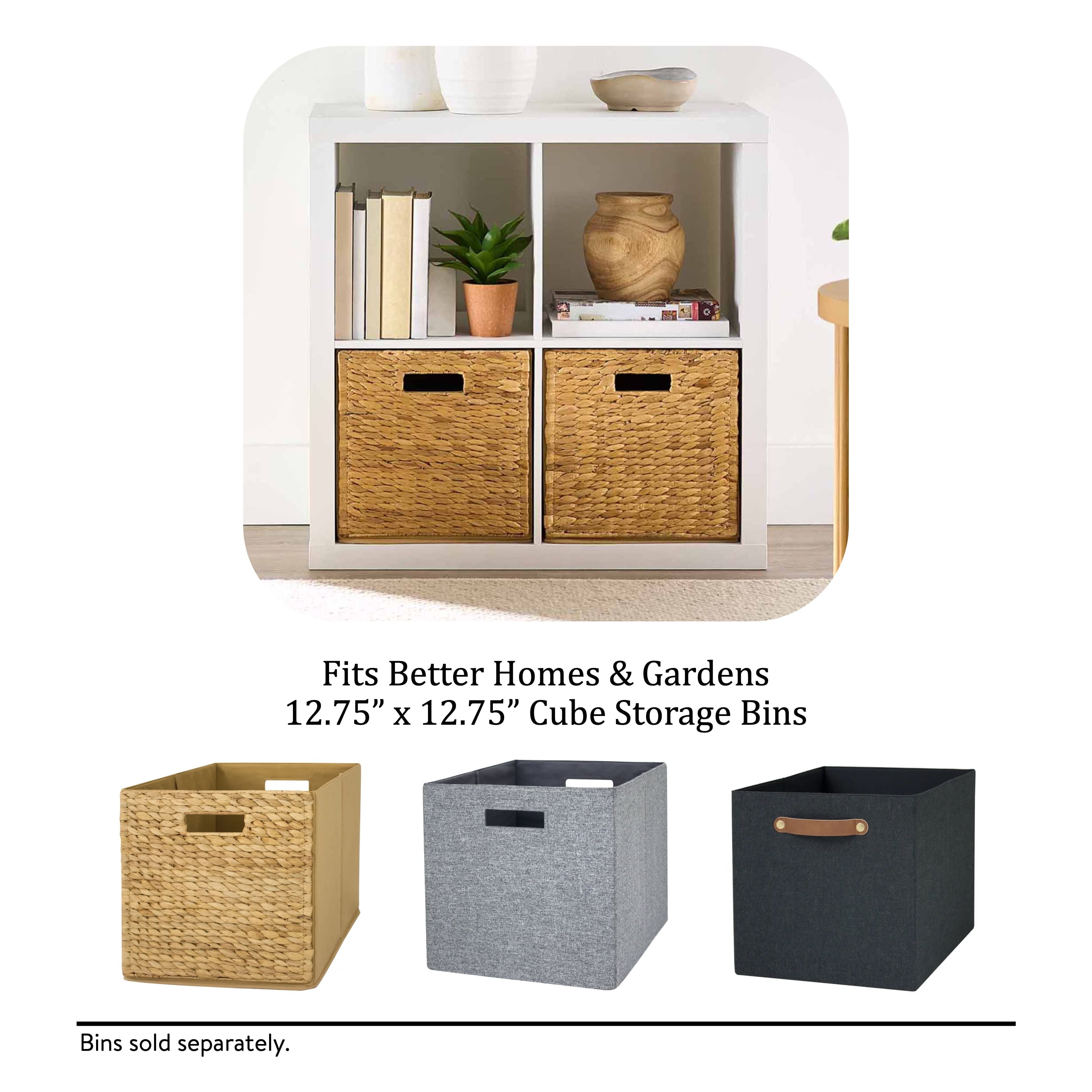 Better Homes & Gardens 4 Cube Storage Organizer, White Texture