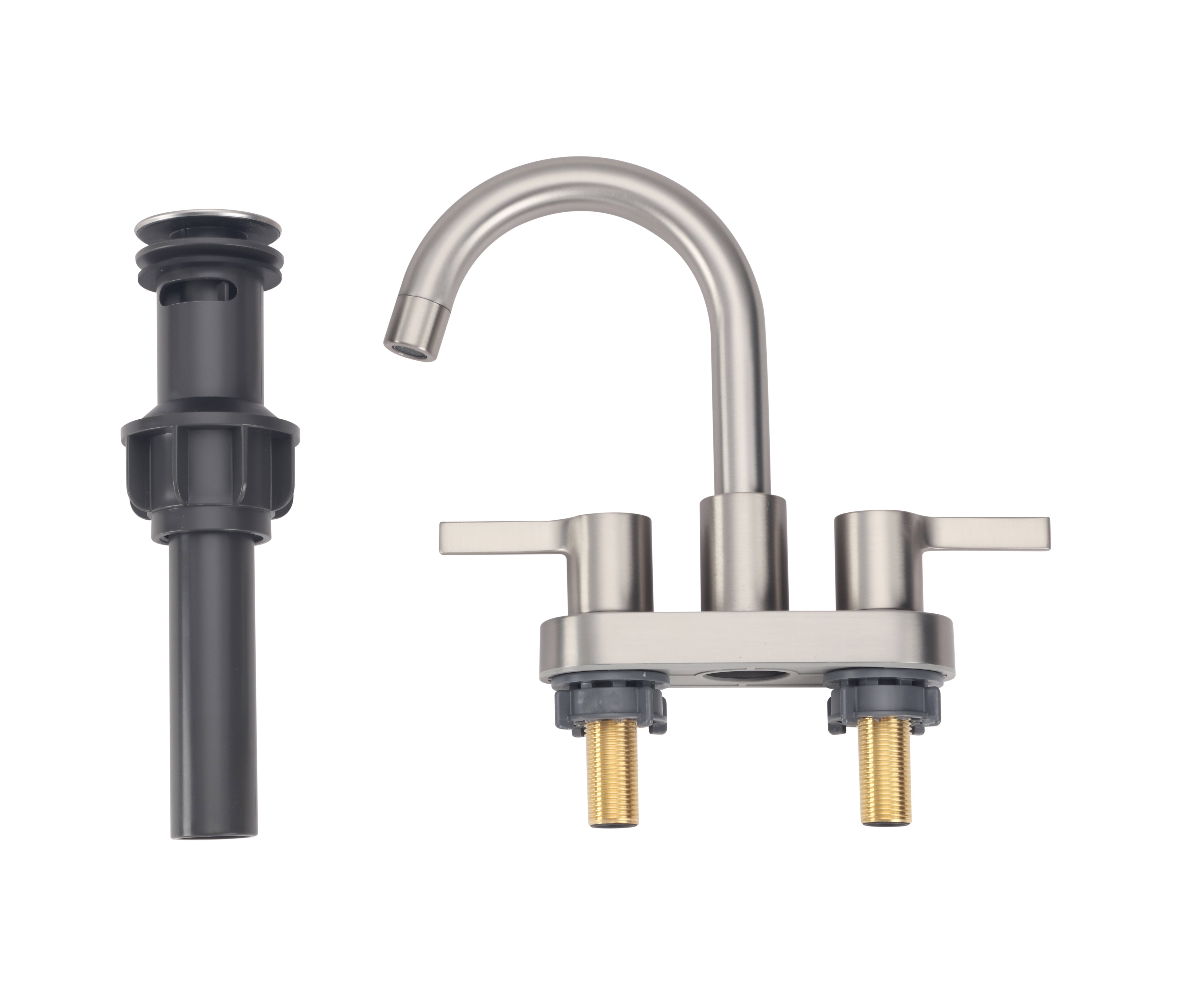 Better Homes & Gardens Clean Modern 4" Centerset Bathroom Faucet in Satin Nickel