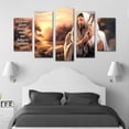 thumbnail image 3 of Juego de Cuadros Decorativos, Jesús el Buen Pastor y Salmo 23, 5 Piezas, Ideal para Sala y Recámara, 150x80cm, 3 of 5
