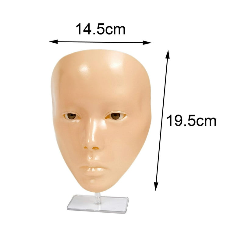Reusable Makeup Practice Face Realistic Flexible Mannequin Head 5D Silicone for Cosmetology Permanent Makeup Artists Beginners Salon Home, Size