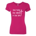 thumbnail image 2 of Wild Bobby The Way, The Truth & The Life Inspirational/Christian Women Slim Fit Junior Tee, Raspberry, Medium, 2 of 5