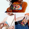 thumbnail image 5 of Leather For Apple iphone 16 Pro Max 6.9-inch Wallet Case Embossed Painted Butterflys&Flowers Pattern, With Card Holder,Wristband,Magnetic Clasp Kickstand Folio Cover,Color-1,For iphone 16 Pro Max, 5 of 7