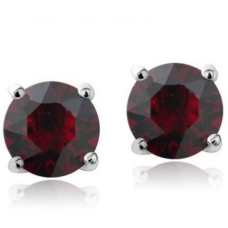 A&M Sterling Silver Kid's Birthstone Earrings, January, Garent