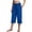 7# Blue, variant on Cotton Capri Pants for Women Loose Fit Straight Pull On Leg Drawstring Elastic Waist Cropped Pant Casual Summer Linen Clothes Blue S