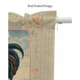 thumbnail image 5 of Farmhouse Roostr Linen Curtain Valance for Bedroom/Bathroom/Kitchen/Office/Living/Dining Room Window,Farm Aninal Vintage Country House Rod Pocket Topper Decorative Cafe Drapes Panel 60"x18", 5 of 6