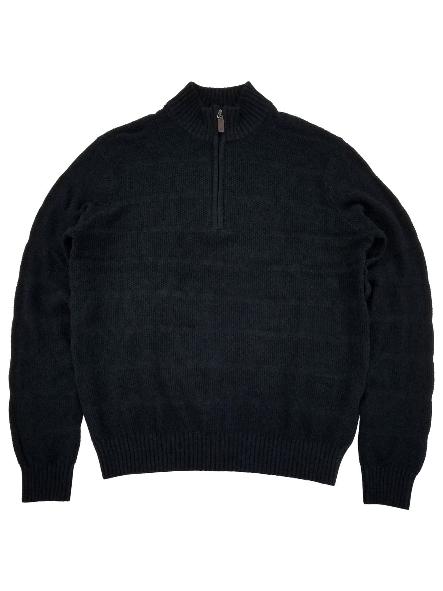 IZOD Mens Peacoat Blue Long Sleeve Fair Isle Quarter-Zip Sweater