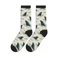 thumbnail image 5 of Crew Socks for Women Men, Cartoon Wavy Shark Fin  Moisture Running Athletic Football Striped Socks Cushion Tube Socks, 5 of 7