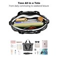 thumbnail image 4 of Tote Bag for Women - Paw Prints and Bones Shoulder Bag - Large Utility Work Duffle Bag with Zipper Handbag for Travel, Work, Sprots, 4 of 5