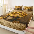 thumbnail image 3 of Homewish Rustic Sunflower Full Size Sheets,Old Barn Door Bed Sheets,Country Floral Sheet Sets For Girls Boys,Luxury Bedroom Decor,4-Piece, 3 of 7