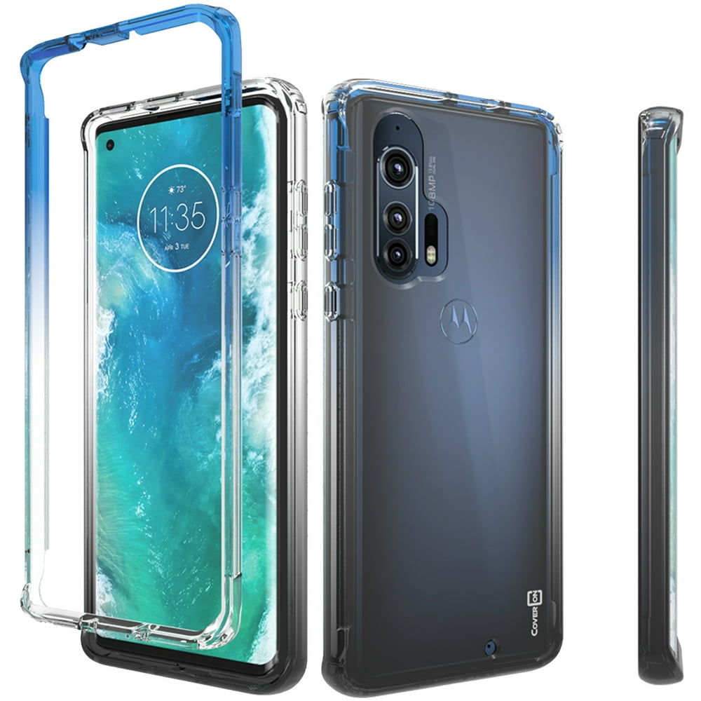 CoverON Motorola Moto Edge Plus Clear Case with TwoTone Colors Heavy