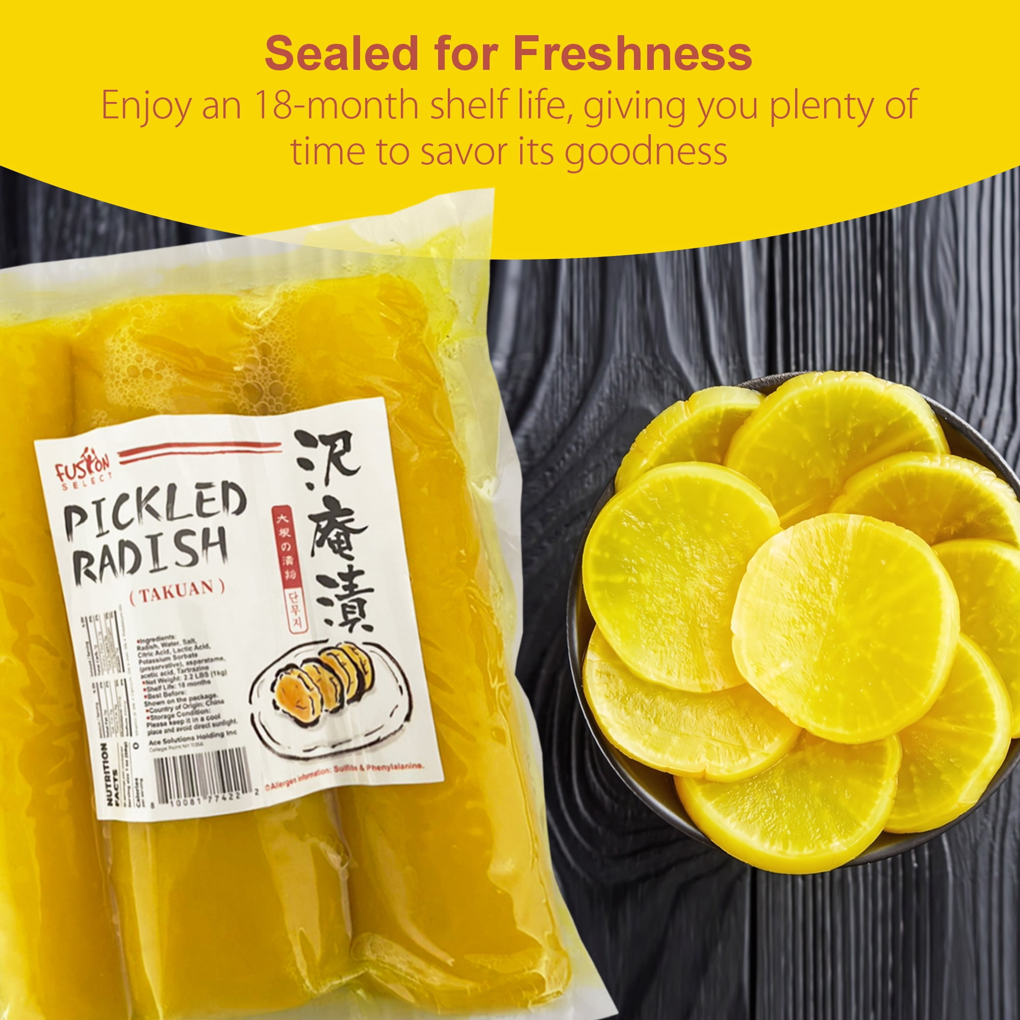 Fusion Select Pickled Radish Takuan, Authentic Japanese Flavor