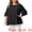 Black, variant on DARING DIVA Women's Plus with Crew Neck and Ruffle Half Tops 1X White