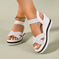 thumbnail image 3 of ssuyfkrb Womens Wedge Sandals,Platform Sandals,Womens Sandals,Open Toe,Peep Toe,Vacation,Casual,White,Free Size, 3 of 9
