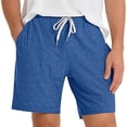 thumbnail image 2 of Mens Lounge Shorts Summer Elastic Waist Drawstring Straight Leg Relaxed Fit Casual Shorts with Pockets, 2 of 7