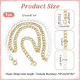 thumbnail image 2 of Imitation Pearl Beaded Chain for Purse 47.6 Inch Metal Shoulder Chain Replacement Handbag Decoration Chain Crossbody Bag Chain Strap with Lobster Clasp for DIY Bag Making Accessories Gold, 2 of 9