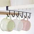 thumbnail image 1 of 2pcs Mug Hooks Under Shelf Mug Holder Cups Storage Rack Drilling Free Coffee Cups Holder Kitchen Utensil Holder Key Hooks Fit for The Cabinet 0.8” or Less White, 1 of 9