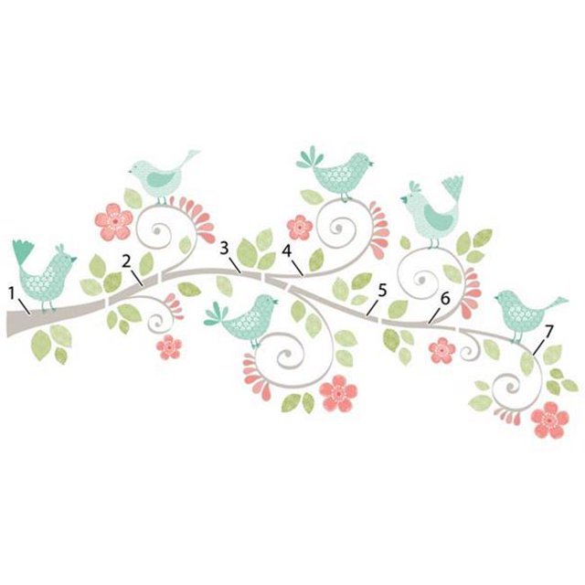 Brewster Home Fashions WPK1372 Pretty Tweet Large Wall Art Kit - 78 in.