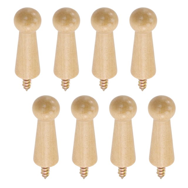 T Tulead 8 Uds. Ganchos de madera para abrigos, clavijas para agitar, gancho para colgar ropa, toalla, cinturón, ganchos para colgar joyas, 18x50mm