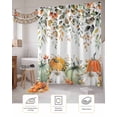 thumbnail image 7 of Fall Thanksgiving Shower Curtain Set ，Waterproof Fabric Shower Curtains Green Orange Eucalyptus Leaves Pumpkin Shower Curtains for Bathroom,Bathroom Decor 72"x96", 7 of 7