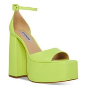 Steve Madden Womens Kassiani Ankle-Strap P Bright Lime 5M