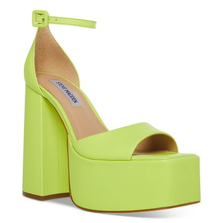 Steve Madden Womens Kassiani Ankle-Strap P Bright Lime 5M