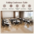 thumbnail image 6 of 6PCS Folding Sector-shaped Conference Table with Wheels dia 70.9in White, Foldable Mobile Training Tables for Office Classroom (BSSX ), 6 of 7